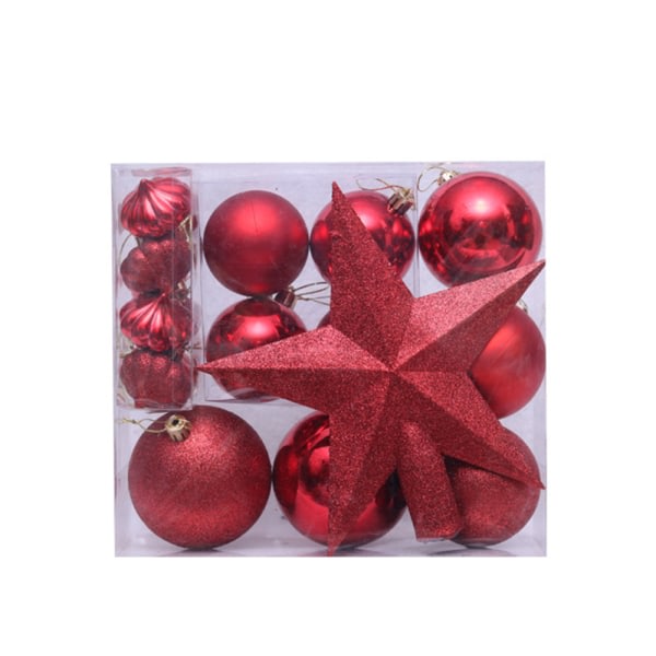 IC 18 STK Juletre Ornament Ball Sett Splintsikker Xmas rød