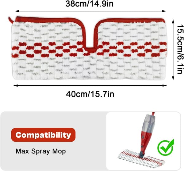 Egnet til Vileda Spray Mop Refill - 2-i-1 Genanvendelig Mikrofiberklud - Dobbeltsidet - til Alle Gulvtyper