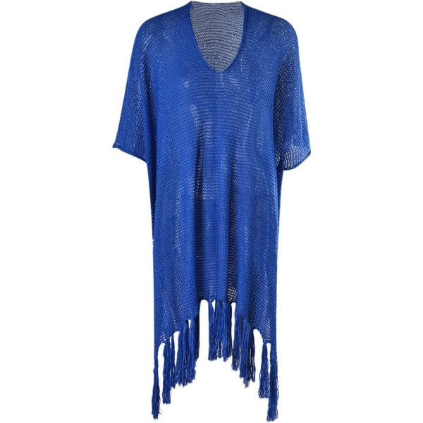 IC NOE Dam Strand Stickad Udskåret Fringe Bikini Cover Up