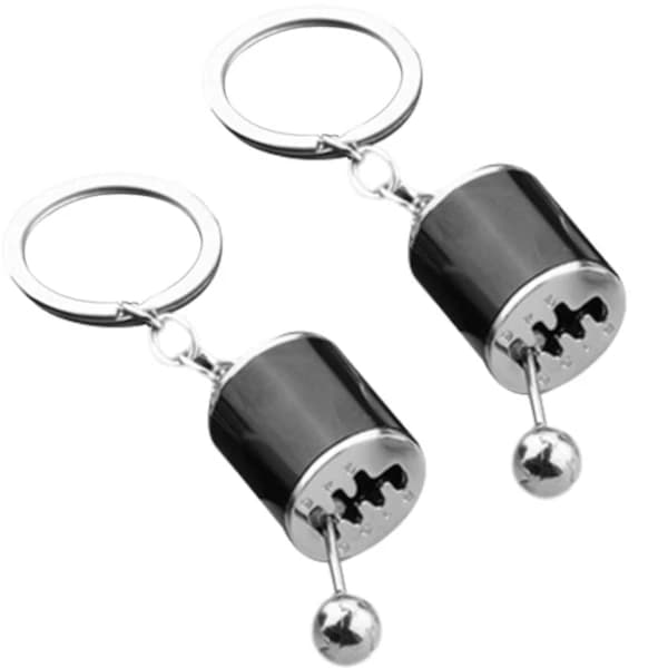 Sort Gear Shift Nøglering - Mini Bilgearkasse Stil, One Size sortEn one-size blackA one-size