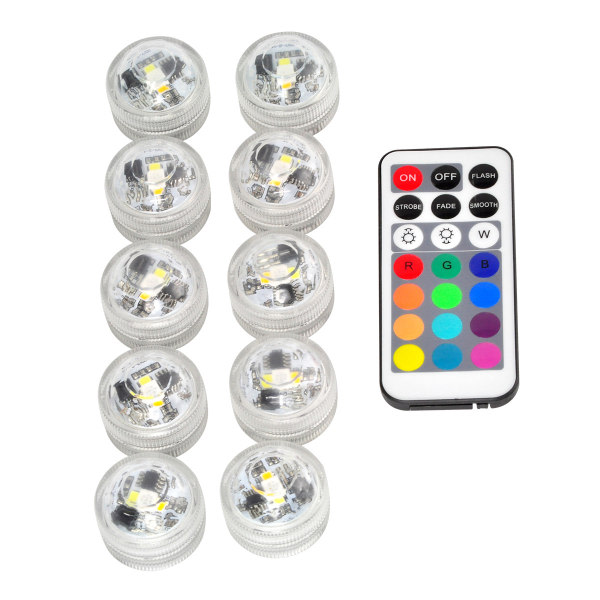 IC 10 kpl Mini upotettavat LED-valot, vedenpitävä vedenalainen valo