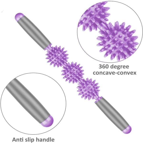 IC Fascia Roller til Cellulite Muskelrullepind med bolde fedt Tre bolde