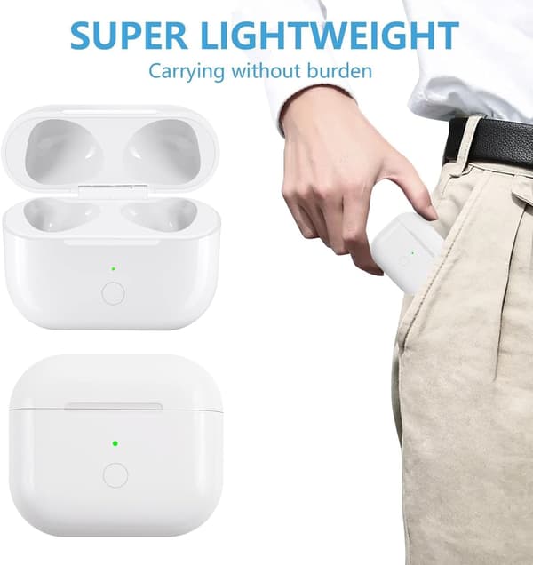 Trådlöst laddningsfodral för AirPods 3:e generationen - ersättningsfodral med snabbladdning och Bluetooth-parningsfunktion