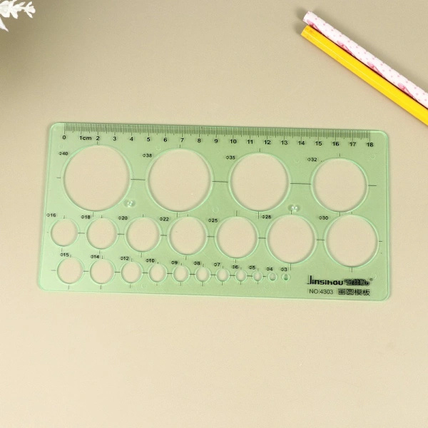 2 st Transparenta Geometriska Ritmallar i Plast för Skolan
