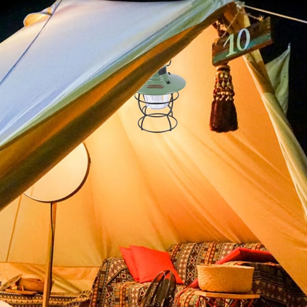 IG LED campinglykta, uppladdningsbar camping, bärbar utomhus grön