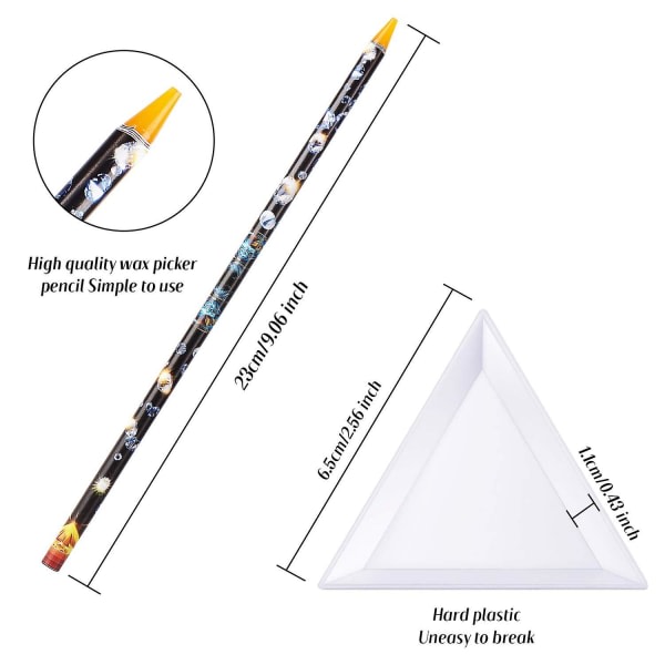 Rhinestone Picker Penna Spiker Point Crayon Selvhäftende Resin Picker Penna Gem Picker Tool for neglkunst DIY-dekorasjon