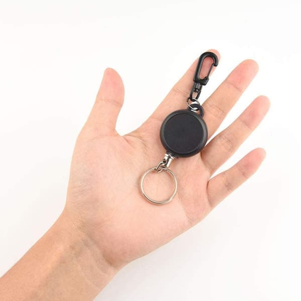 Innfellbar nøkkelring, uttrekkbar nøkkelring, 2 stk