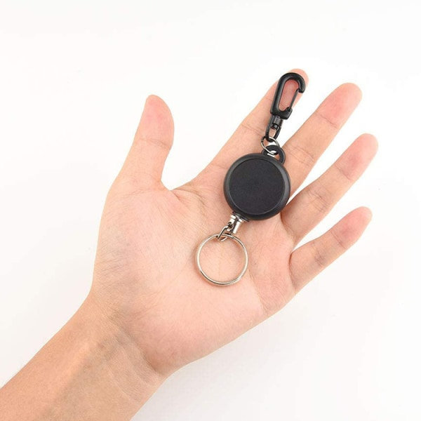 Retraktil nyckelring, infällbar nyckelring, 2-pack