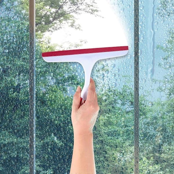 Window squeegee, shower squeegee, rubber squeegee for glass cleaning, plastic squeegee for cleaning mirrors, bathrooms, windows, floors, glass, 2 pcs