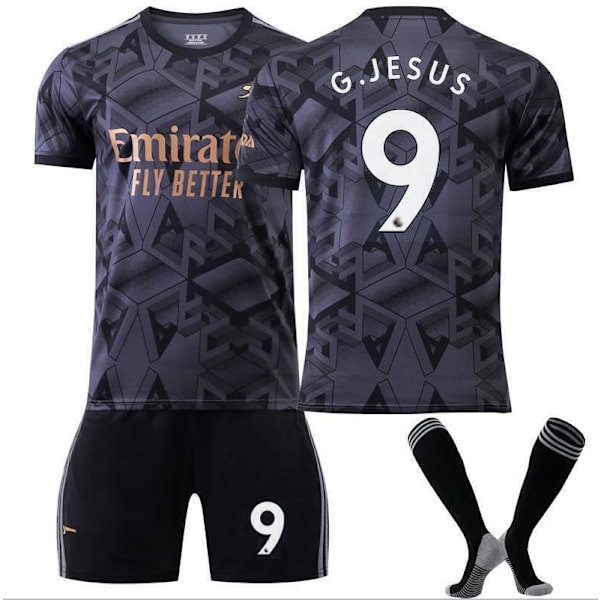 Nytt fotballsett for gutter, kortarmet trøye, sokker, Arsenal bortedrakt # arsenal bortedrakt # arsenal away kit # arsenal away kit # arsenal away kit #9 24/(8-9 years)