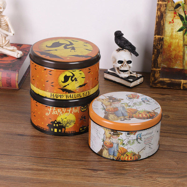 IC Halloween Candy Tin Smyckeskrin Behållare Teförpackning Tinpla