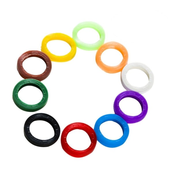 32 st Ljusfärgade silikonnyckelkapslar Hylsring Nyckelhattar Elastisk nyckelbrickor Nyckelidentifierare Kodringar (blandad farve) IC