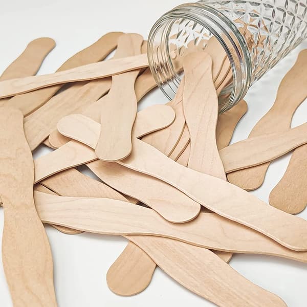 8 tommers bølgete trepinner, 120 stk store ispinner for viftehåndtak, bryllupsprogrammer, DIY-håndverk og malingsblanding