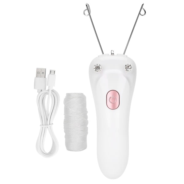 TIMH Electric Threading Epilator Hårborttagare USB Laddning bomullstråd Epilator (värd bomullstråd USB -kabel) (Rosa)