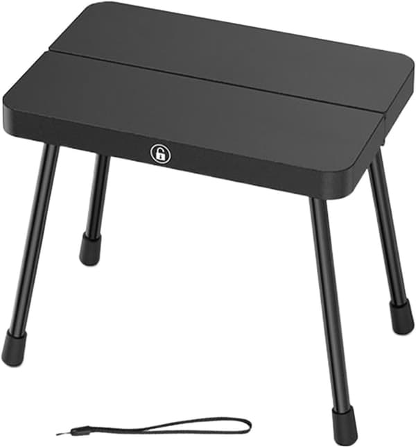 Bærbar foldestol, letvægts aluminiumslegeringsramme, skridsikkert PP-sæde, 150 kg kapacitet til camping, strand, picnics, sort