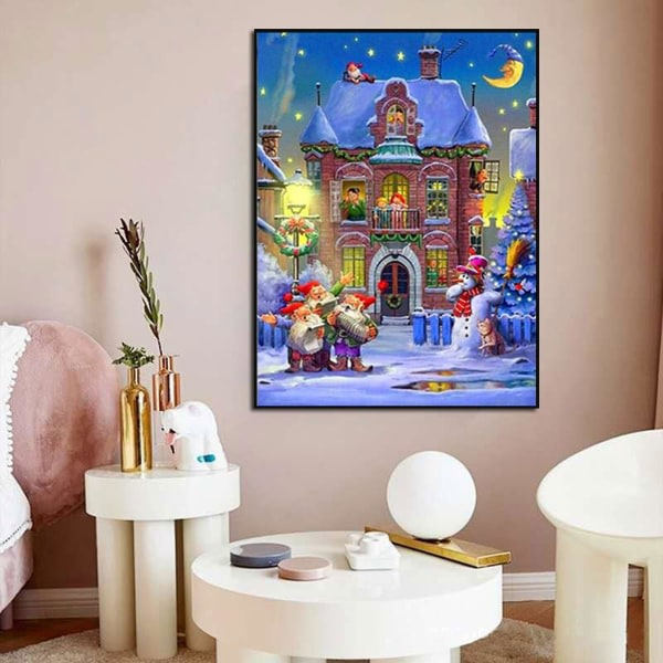 5D DIY snø Jul full diamantmaleri