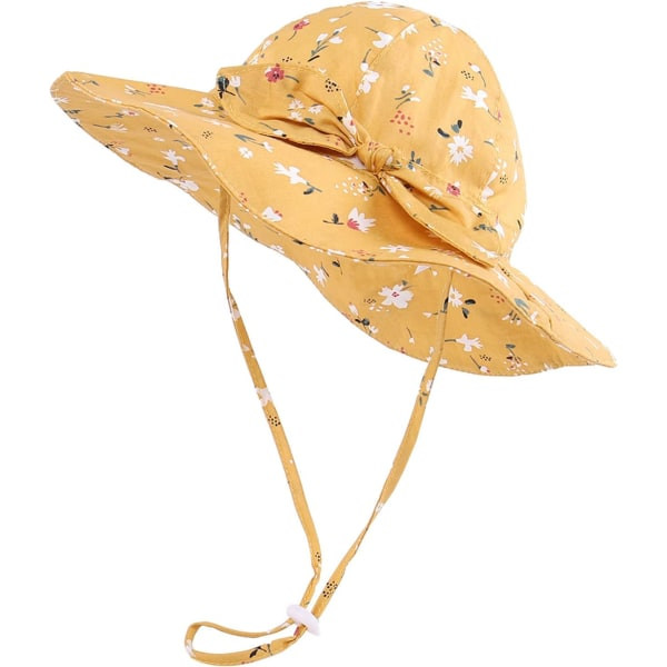 IC Söta tecknade/blommiga solhattar för baby /pojkar Justerbar solskyddshatt med bred brätte Cap
