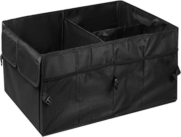 Bagagerumsarrangør - Sammenfoldelig, Justerbar, Flere Rum - til Varevogn, Bilbagage - Sort - 52*39*26 cm