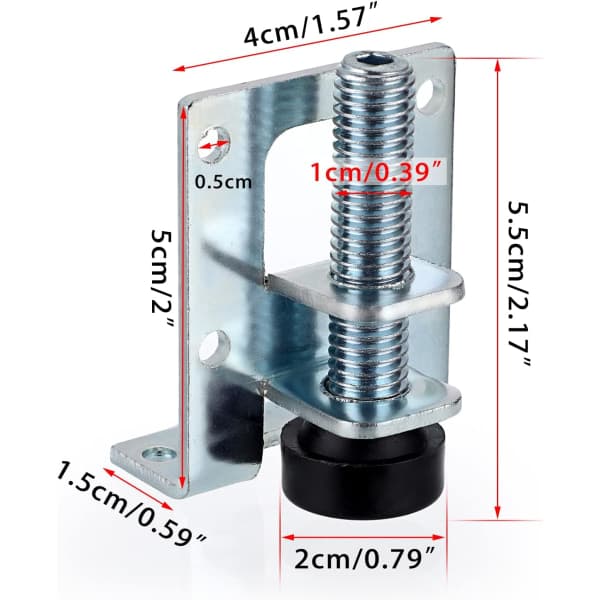 IC 4-pack Tunga Justerbara Möbelfötter L-formade Möbelben, Möbelfästen i Metall, 2,2\"