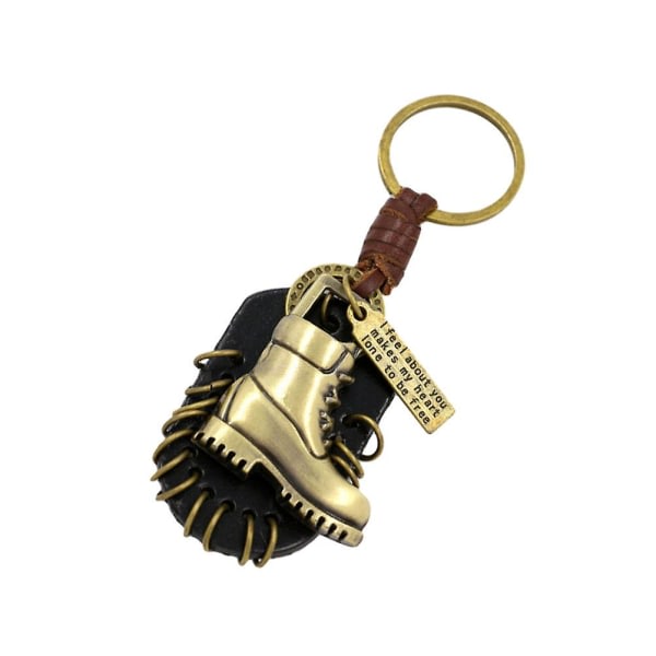 1. Sko Legering Læder Nøglering Cool Mode Charm Håndtaske Vedhæng Nøglering IC