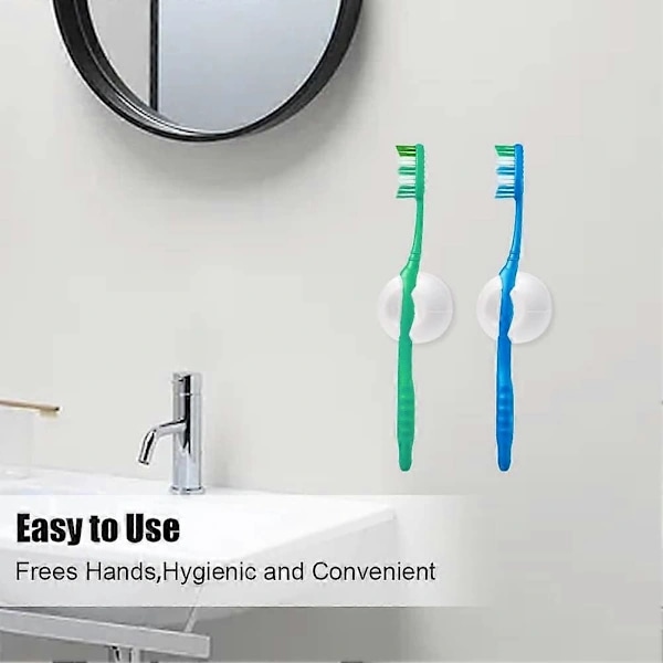 1 pc Toothbrush Holder with Suction Cup, Wall Mounted Toothbrush Hook Plug Holder, Multifunctional Wall Storage Hook for Toothbrush