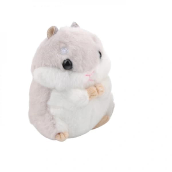 1 st Söt Hamster Plysch Nyckelring Gosedjur Nyckelring Grå grey