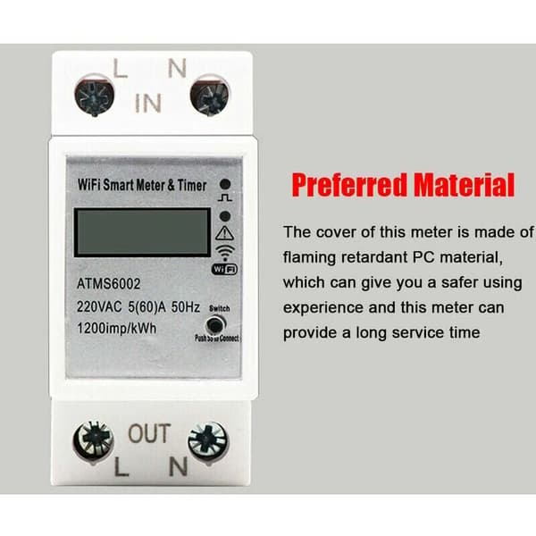 WiFi Smart Strømmåler Smart Energimåler Timer Mobiltelefon APP Fjernkontroll