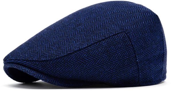 Herre Flat Cap, Polyester Med Bomullsfôr, Pustende Klassisk Design For Sommerlig Hverdagsbruk, Marineblå, Størrelse L (56–58 cm)