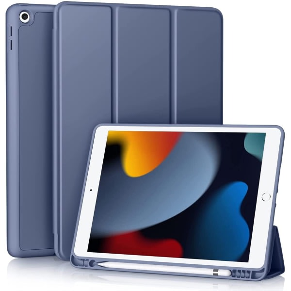 IC Egnet til iPad7/8/9 Beskyttelsesskal 10,2 tommer Universal Silikon med penneåbning Flat Case Cover (1 pakke, lavendelfarvet)