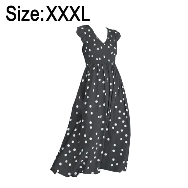 IC Dam V-ringad blommig print spaghetti rem lång Maxi sommar XXXL