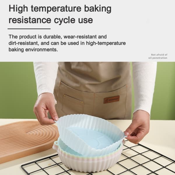 IC Luftfrityr Silikon Gryte - Luftfrityr Ovnstilbehør - Erstatning for Brannfarlig Bakepapir