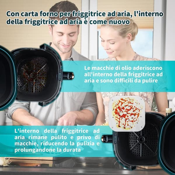 IC CNE 200 stk 22 cm Bakepapir til Airfryer