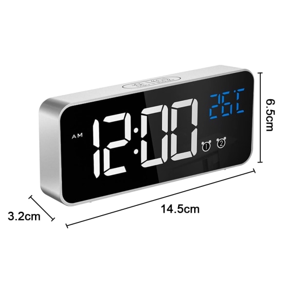 Stor digital väckarklocka för synskadade - 14,5 cm silver