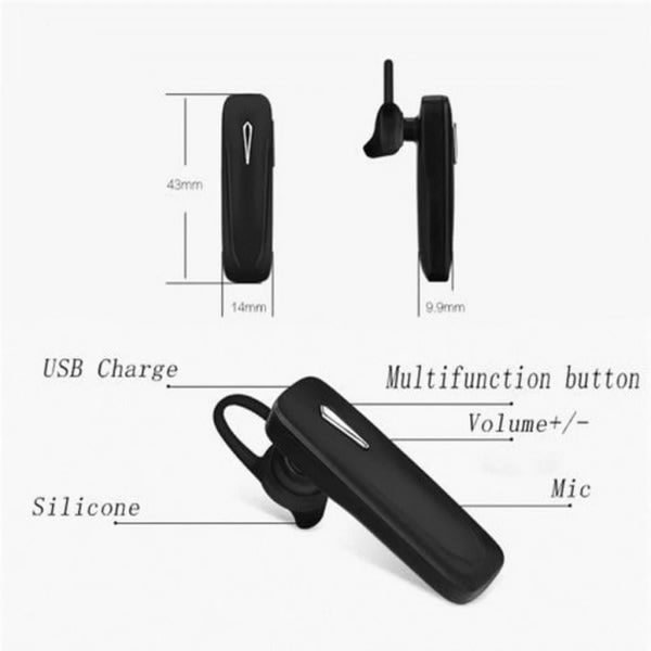 IC Trådlös Bluetooth 4.1 stereohörlurar för iPhone Samsung - (svart) Svart