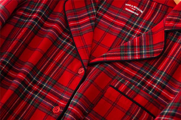 Matchande julpyjamas för par, pyjamasset i bomull med rutigt mönster och justerbar midja, mysiga vinterkläder som present XXL Men