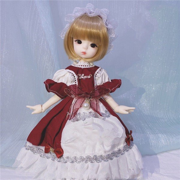 IC BJD Loli Dockdocka Lolita Kläder 1/6 BJD Tillbehör Vacker Maid A1