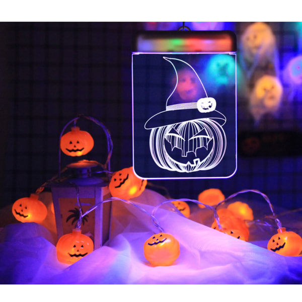 IC 8,2ft 20LED kurpitsaketju, Halloween-koristeet ulkona ja sisällä, paristokäyttöinen, puutarhakoristelomavalaistus Juhlatarvikkeet