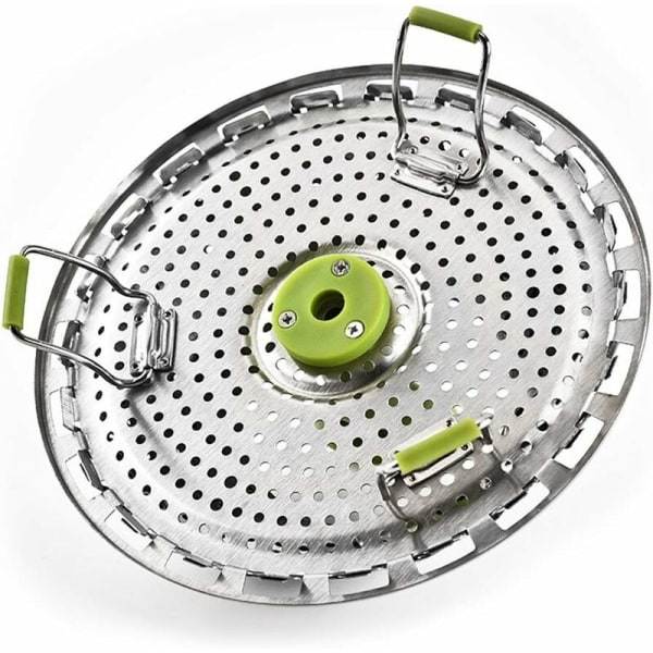 IC Foldbar Dampkurv, Foldbar Teleskopisk Dampkurv i Rustfritt Stål med Sklisikre Føtter for Matlaging av Grønnsaker og Mat eller Fruktkurv