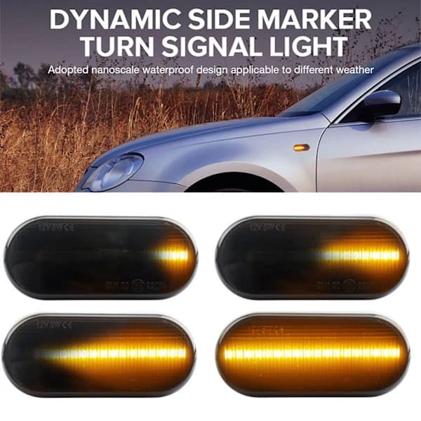 2 stk dynamiske blinklysindikatorlamper for bilblinklys for Transporter T5