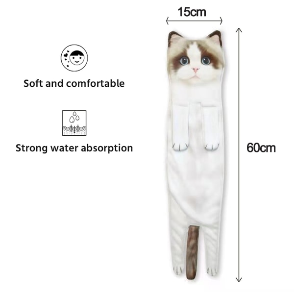 IC Katt roliga handdukar för badrum kök-tvättlappar ansikte Ragdoll cat