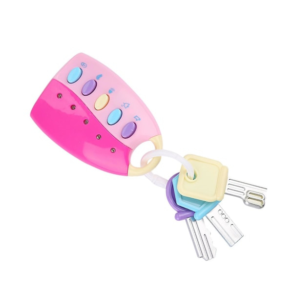 IC Baby Smart Key Fjernkontroll Bilkontroll Musikk Leketøy for Barn Utdanningsleker Rosa
