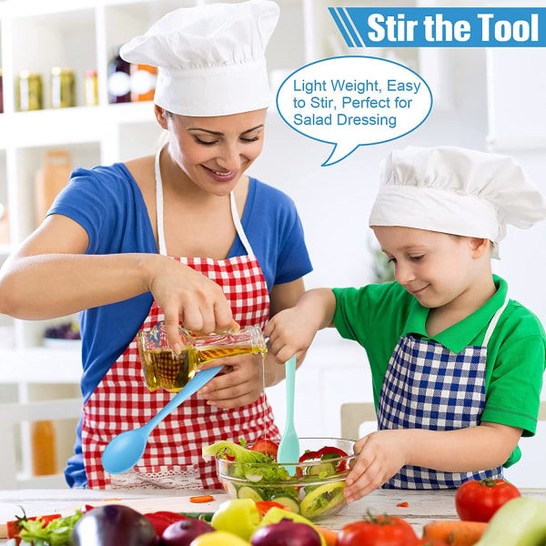 IC 4 stk. silikone nonstick blandningsskeer Varmebestandig silikone redskabsskeer Silikon serveringsskeer