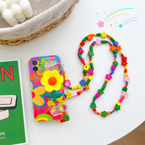 IC Smiley Armbånd Farverigt Graffiti med Kors Sladd iPhone-serien til iPhone14