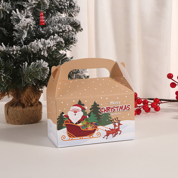 IC 4st Cake Box Form Merry Christmas Godis lådor Påsar jul D one size