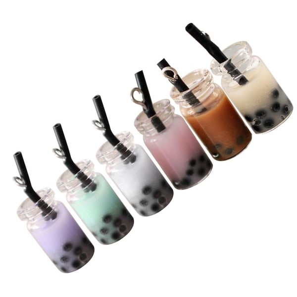 20 stk. 3D Pearl Milk Tea Kopp Mjölkte Hänge Bakgrunn Dekor Ørepynt Charms Til Ørepynt Hjem Nøkkelring IC