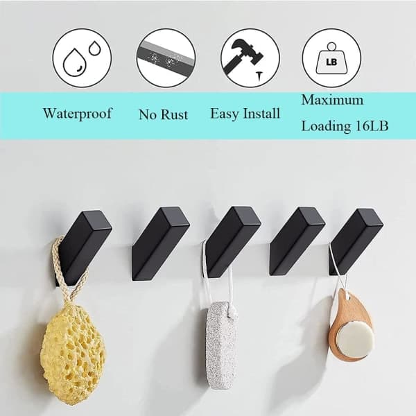Set med 2 Moderne Håndklekroker 304 Håndklekroker i Rustfritt Stål