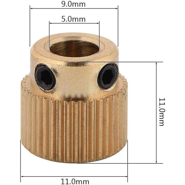 IC 40 tænder messing fødegear MK8 extruder trådtilførsel og ekstruderingshjul