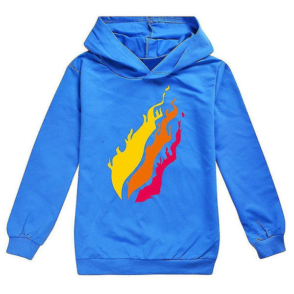 IC Barn Pojkar Prestonplayz Långärmad Huvtröja Pullover Sweatshirt Toppar CNMR Blå 7-8 År