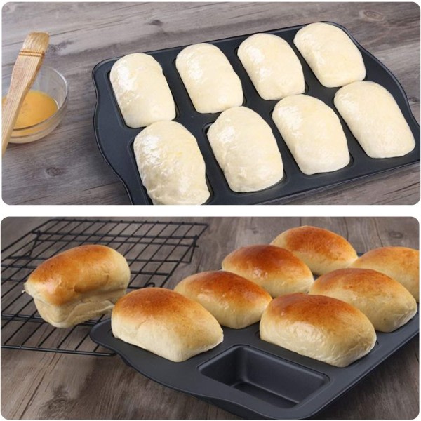 IG Mini Brödform, 8-hålig Non-Stick Muffinform, Kolstål