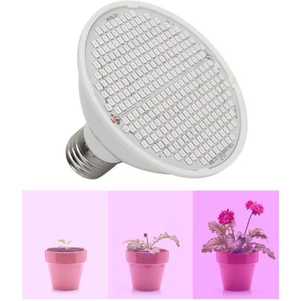 300 LED Vekstlys Pære, Rødt og Blått Spektrum, E27 Sokkel, Vekstbelysning for Innendørsplanter, Frøstart, AC85-265V, DUBUNS